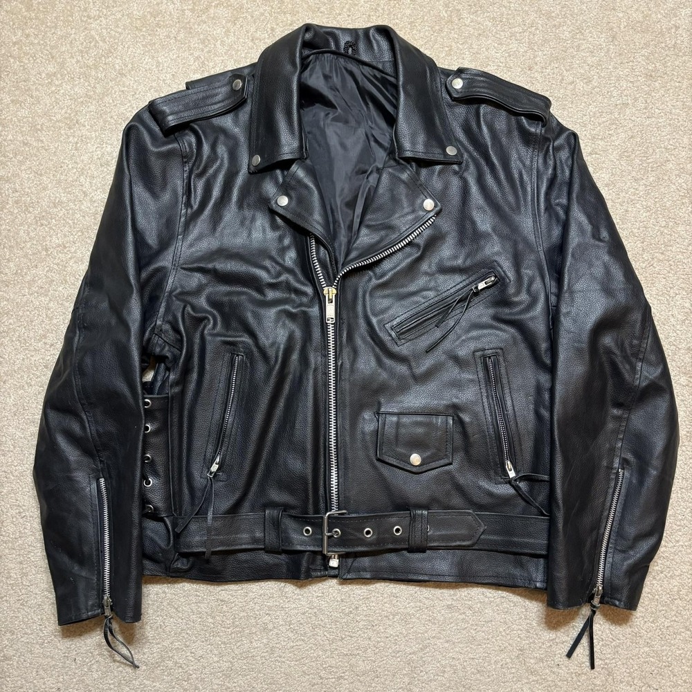 Source Unknown Black Leather Biker Jacket